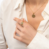 Kaleidoscope Gemstone Multicolour Round Sterling Silver Adjustable Signet Ring